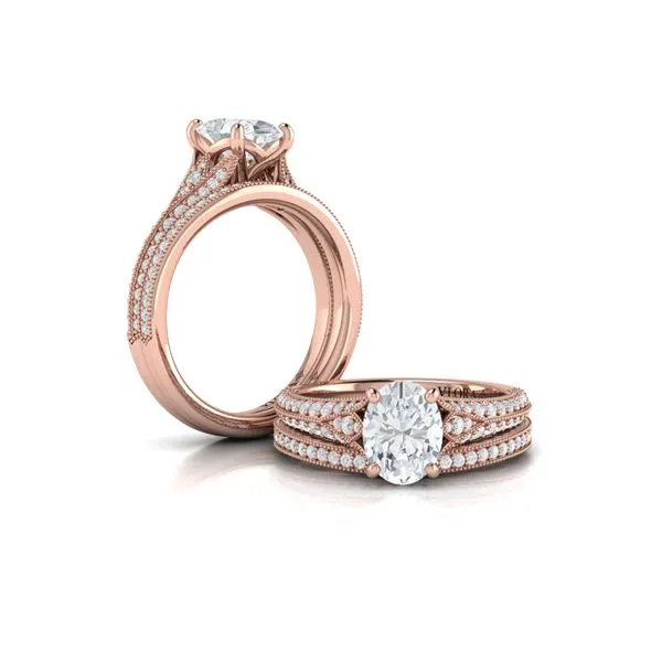 Vintage Splendor Oval Split Shank Engagement Ring Image 4 James & Williams Jewelers Berwyn, IL