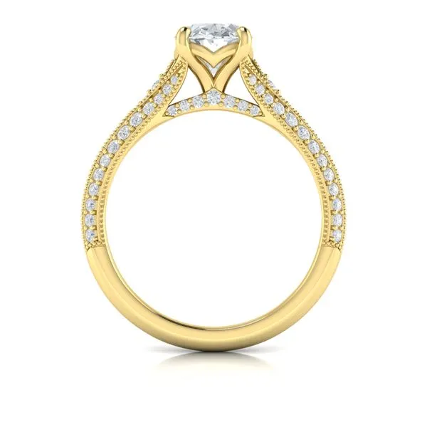 Vintage Splendor Oval Split Shank Engagement Ring Image 3 James & Williams Jewelers Berwyn, IL