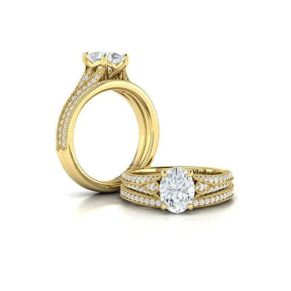 Vintage Splendor Oval Split Shank Engagement Ring Image 4 James & Williams Jewelers Berwyn, IL