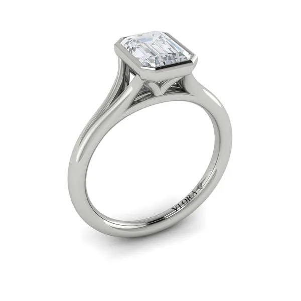 Signature Solitaire Emerald Cut Bezel Engagement Ring James & Williams Jewelers Berwyn, IL