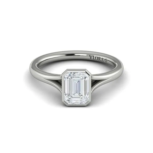 Signature Solitaire Emerald Cut Bezel Engagement Ring Image 2 James & Williams Jewelers Berwyn, IL