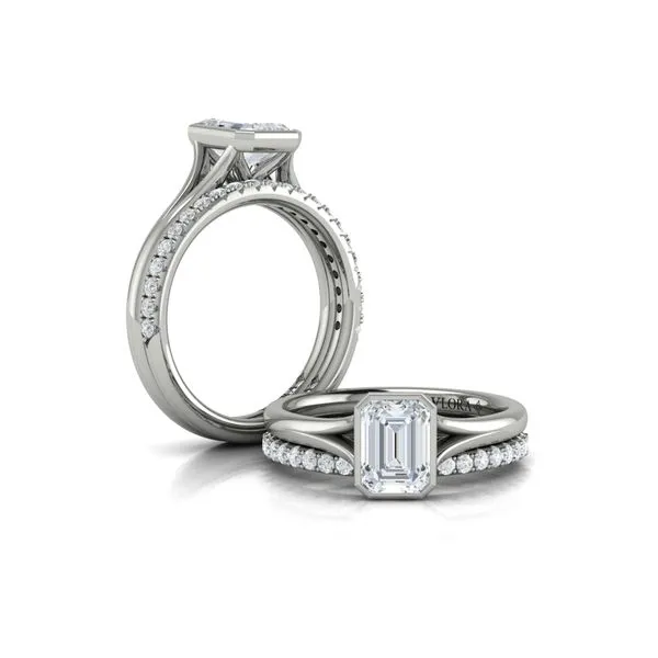 Signature Solitaire Emerald Cut Bezel Engagement Ring Image 4 James & Williams Jewelers Berwyn, IL