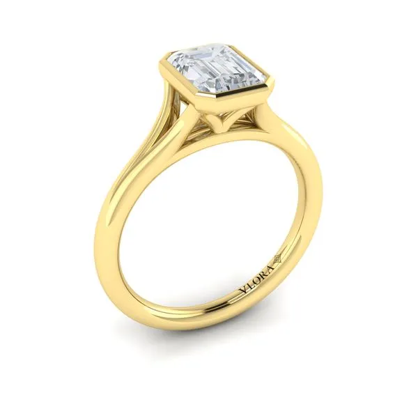 Signature Solitaire Emerald Cut Bezel Engagement Ring James & Williams Jewelers Berwyn, IL