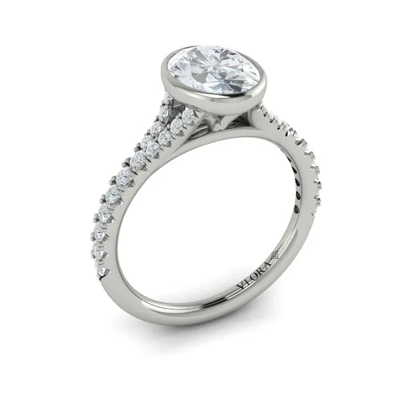 Refined Oval Bezel Engagement Ring James & Williams Jewelers Berwyn, IL
