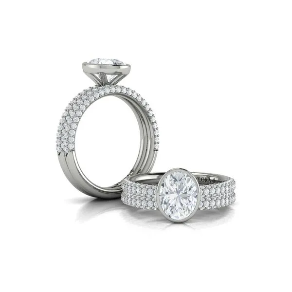 Harmony Oval Bezel Engagement Ring Image 4 James & Williams Jewelers Berwyn, IL