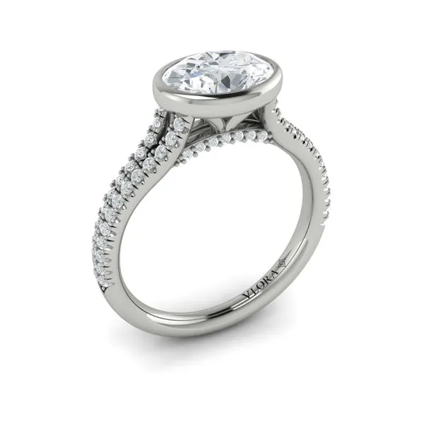 Horizon Oval Bezel Engagement Ring James & Williams Jewelers Berwyn, IL