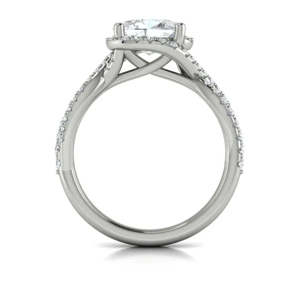 Embrace Halo Oval Engagement Ring Image 3 James & Williams Jewelers Berwyn, IL