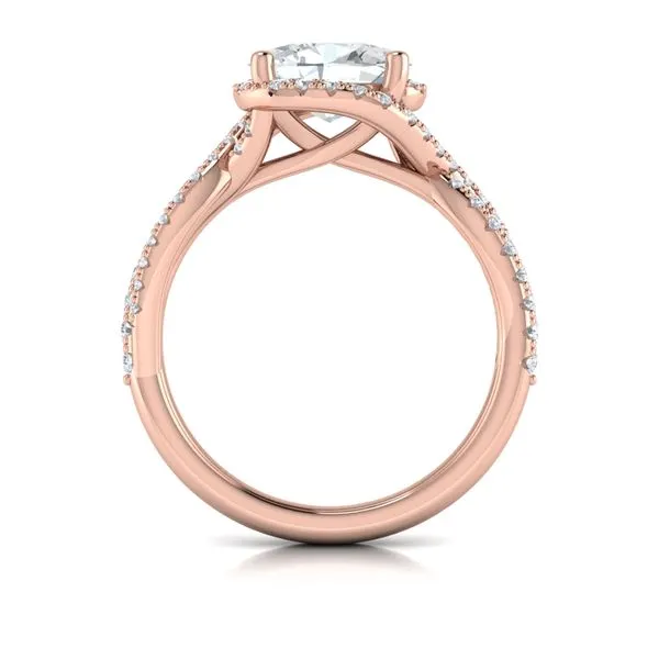 Embrace Halo Oval Engagement Ring Image 3 James & Williams Jewelers Berwyn, IL