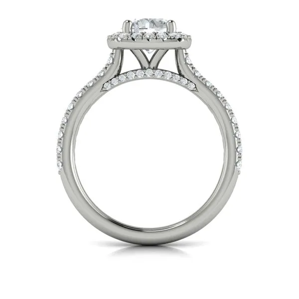 Timeless Euro Halo Round Engagement Ring Image 3 James & Williams Jewelers Berwyn, IL