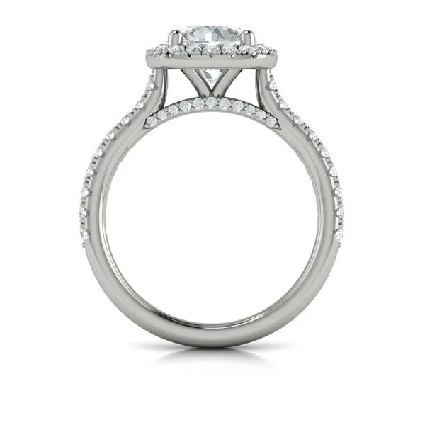 Timeless Euro Halo Round Engagement Ring Image 3 James & Williams Jewelers Berwyn, IL