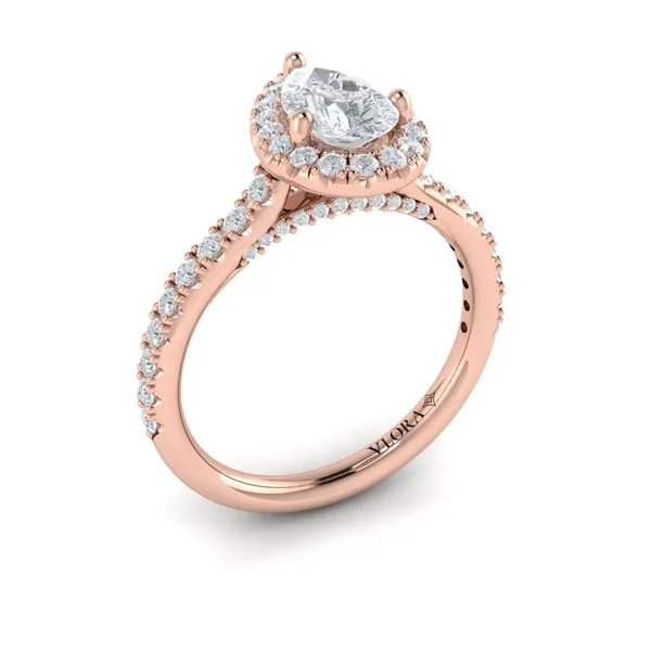 Pretty Pear Halo Engagement Ring James & Williams Jewelers Berwyn, IL