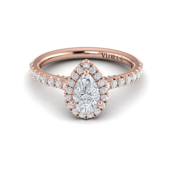 Pretty Pear Halo Engagement Ring Image 2 James & Williams Jewelers Berwyn, IL