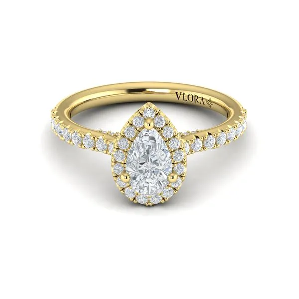 Pretty Pear Halo Engagement Ring Image 2 James & Williams Jewelers Berwyn, IL