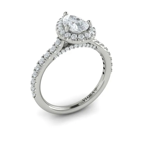 Pretty Pear Halo Engagement Ring James & Williams Jewelers Berwyn, IL