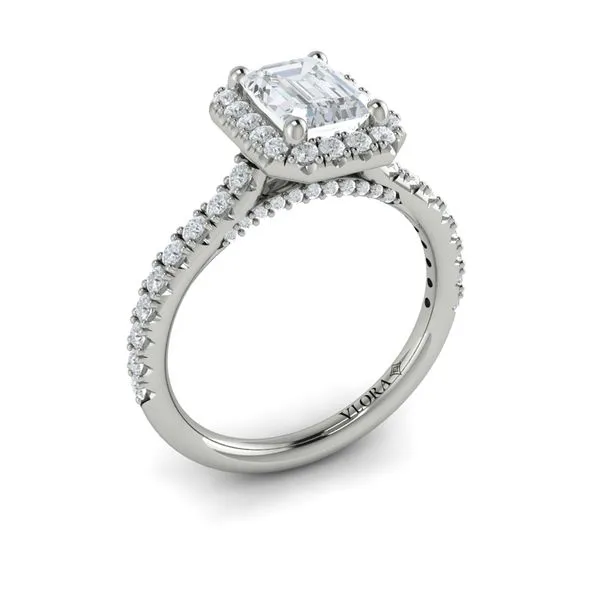 Timeless Halo Emerald Cut Engagement Ring James & Williams Jewelers Berwyn, IL
