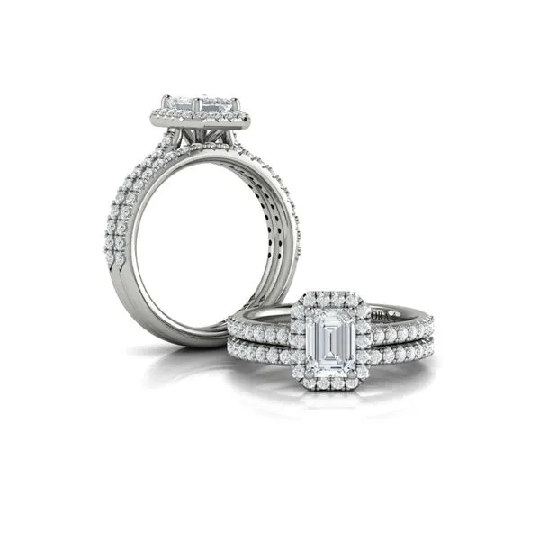 Timeless Halo Emerald Cut Engagement Ring Image 4 James & Williams Jewelers Berwyn, IL