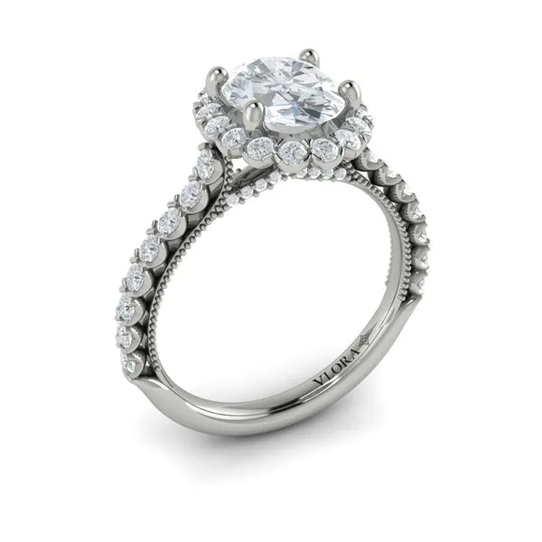 Floral Halo Oval Engagement Ring James & Williams Jewelers Berwyn, IL