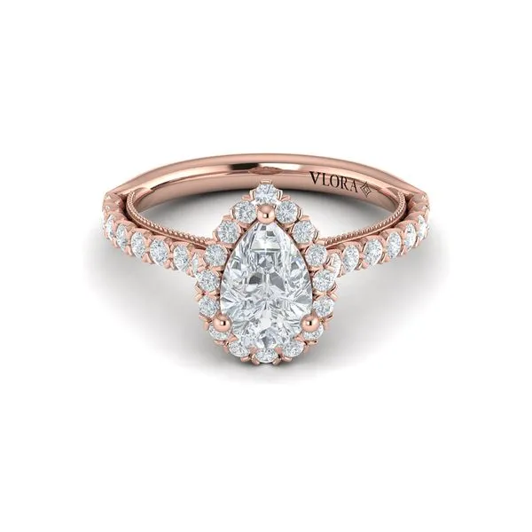 Timeless Pear Halo Engagement Ring Image 2 James & Williams Jewelers Berwyn, IL