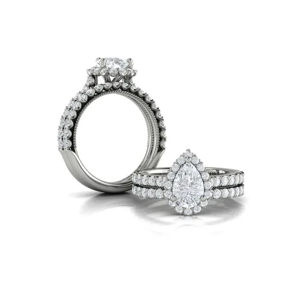 Timeless Pear Halo Engagement Ring Image 4 James & Williams Jewelers Berwyn, IL