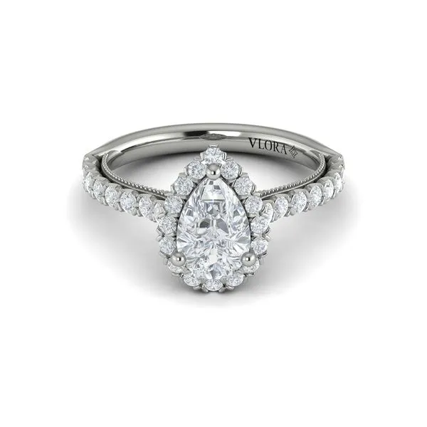 Timeless Pear Halo Engagement Ring Image 2 James & Williams Jewelers Berwyn, IL