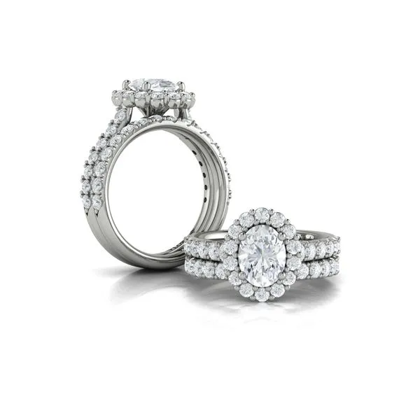 Bloom Halo Oval Engagement Ring Image 4 James & Williams Jewelers Berwyn, IL
