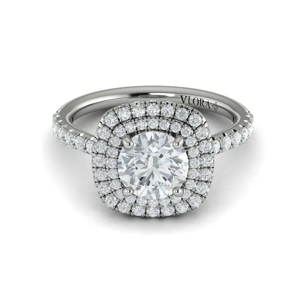 Delicate Double Halo Engagement Ring Image 2 James & Williams Jewelers Berwyn, IL