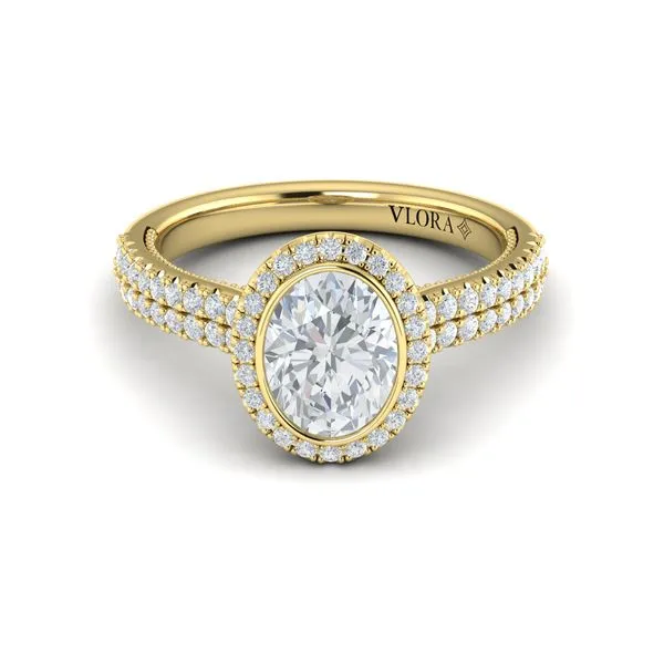 Regal Halo Oval Engagement Ring Image 2 James & Williams Jewelers Berwyn, IL