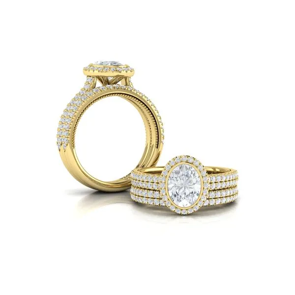 Regal Halo Oval Engagement Ring Image 4 James & Williams Jewelers Berwyn, IL