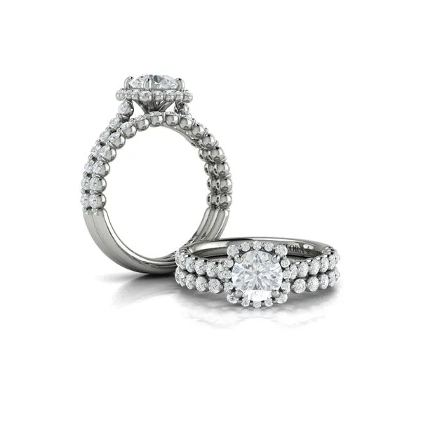 Floating Halo Round Engagement Ring Image 4 James & Williams Jewelers Berwyn, IL