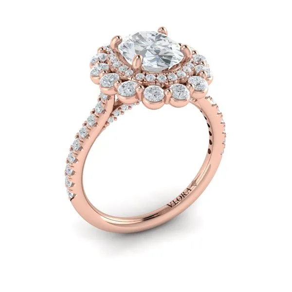 Floral Double Halo Oval Engagement Ring James & Williams Jewelers Berwyn, IL