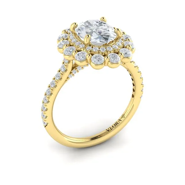 Floral Double Halo Oval Engagement Ring James & Williams Jewelers Berwyn, IL