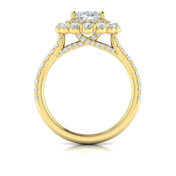 Floral Double Halo Oval Engagement Ring Image 3 James & Williams Jewelers Berwyn, IL