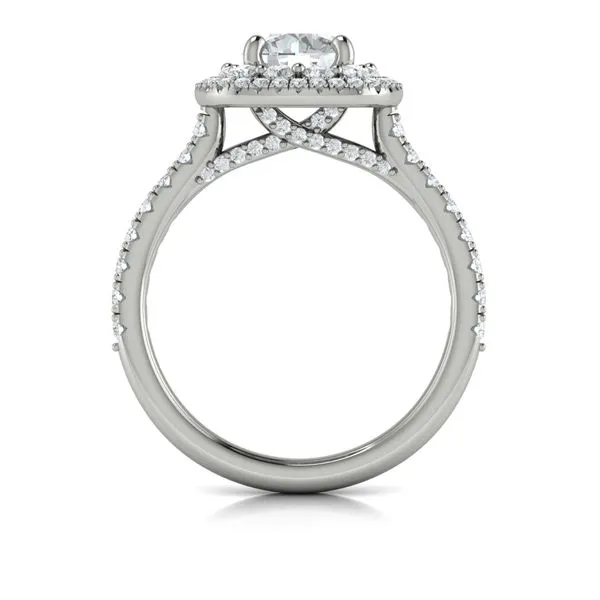 Double Euro Halo Round Engagement Ring Image 3 James & Williams Jewelers Berwyn, IL