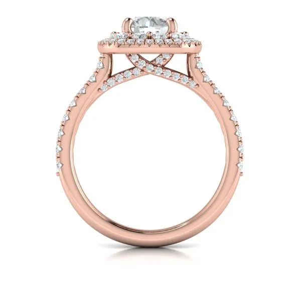 Double Euro Halo Round Engagement Ring Image 3 James & Williams Jewelers Berwyn, IL