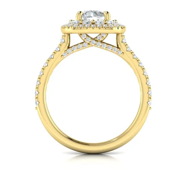 Double Euro Halo Round Engagement Ring Image 3 James & Williams Jewelers Berwyn, IL