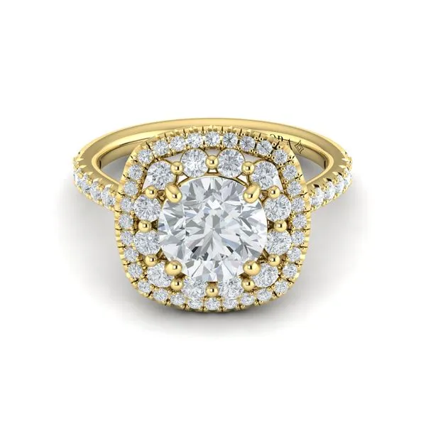 Double Euro Halo Round Engagement Ring Image 2 James & Williams Jewelers Berwyn, IL