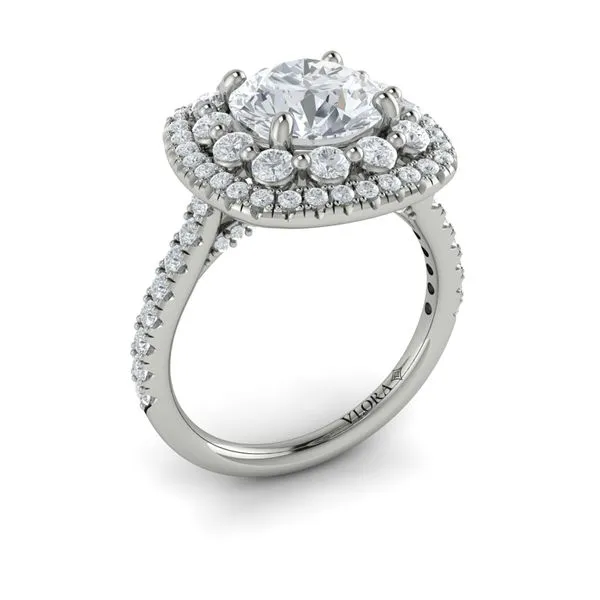 Double Euro Halo Round Engagement Ring James & Williams Jewelers Berwyn, IL