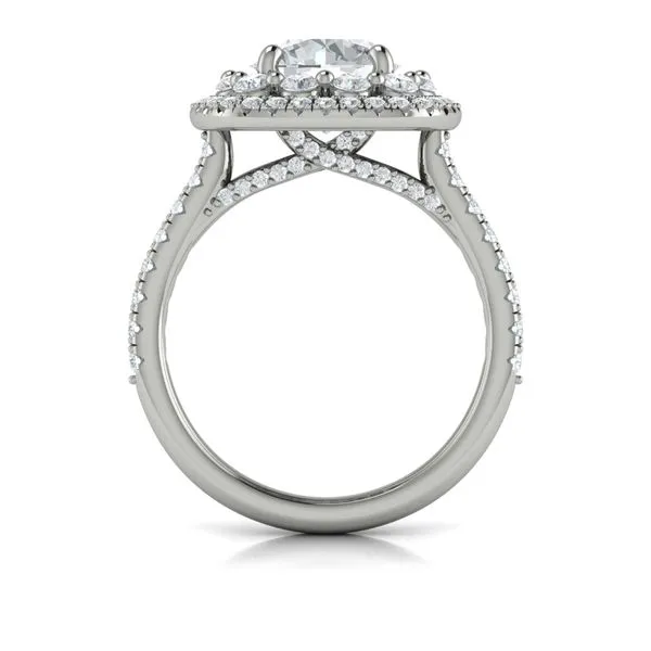 Double Euro Halo Round Engagement Ring Image 3 James & Williams Jewelers Berwyn, IL
