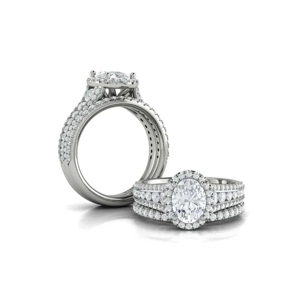 Opulent Oval Halo Engagement Ring Image 4 James & Williams Jewelers Berwyn, IL