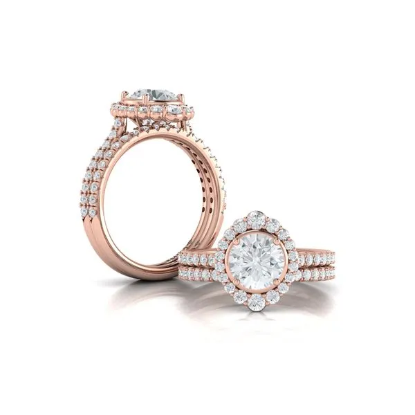 Cathedral Arch Halo Round Engagement Ring Image 4 James & Williams Jewelers Berwyn, IL