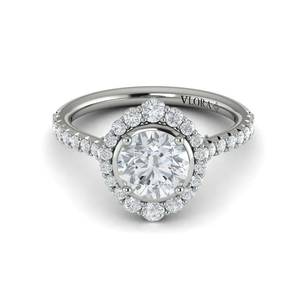 Cathedral Arch Halo Round Engagement Ring Image 2 James & Williams Jewelers Berwyn, IL