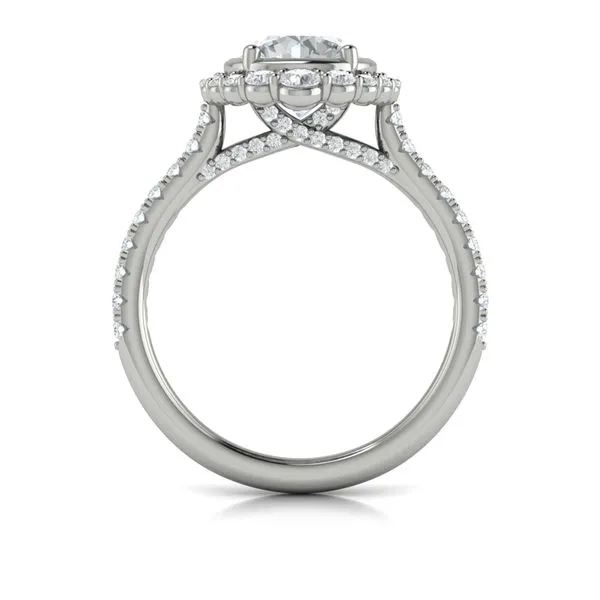 Cathedral Arch Halo Round Engagement Ring Image 3 James & Williams Jewelers Berwyn, IL