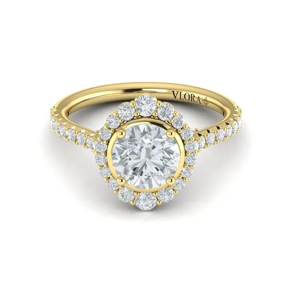 Cathedral Arch Halo Round Engagement Ring Image 2 James & Williams Jewelers Berwyn, IL