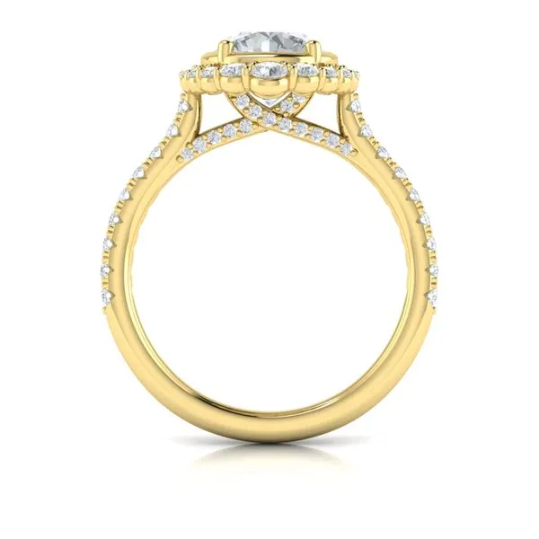 Cathedral Arch Halo Round Engagement Ring Image 3 James & Williams Jewelers Berwyn, IL