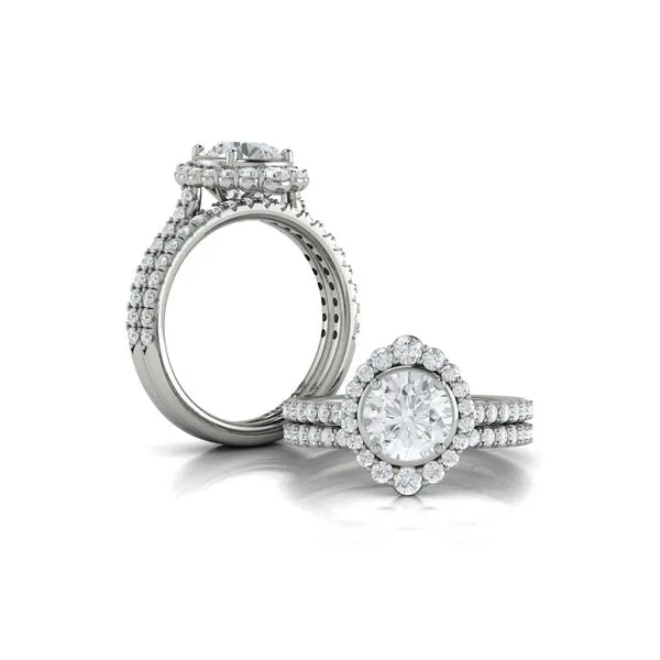 Cathedral Arch Halo Round Engagement Ring Image 4 James & Williams Jewelers Berwyn, IL
