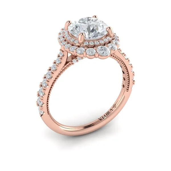 Cathedral Arch Double Halo Round Engagement Ring James & Williams Jewelers Berwyn, IL