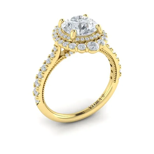 Cathedral Arch Double Halo Round Engagement Ring James & Williams Jewelers Berwyn, IL