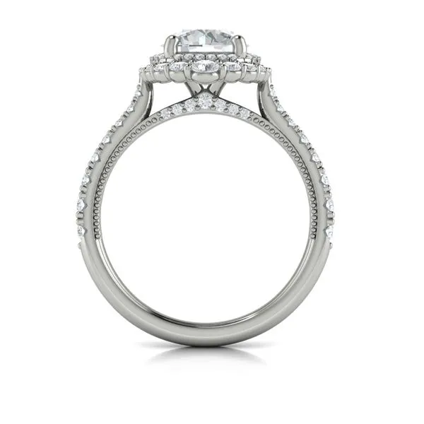 Cathedral Arch Double Halo Round Engagement Ring Image 3 James & Williams Jewelers Berwyn, IL