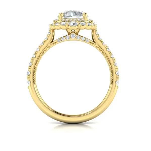 Cathedral Arch Double Halo Round Engagement Ring Image 3 James & Williams Jewelers Berwyn, IL