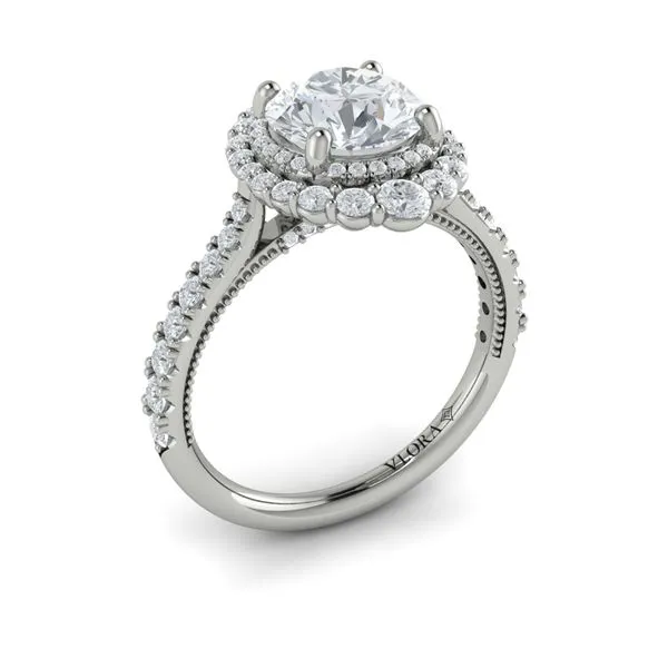 Cathedral Arch Double Halo Round Engagement Ring James & Williams Jewelers Berwyn, IL